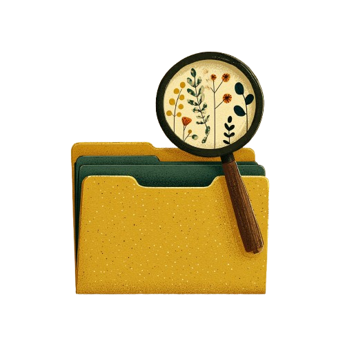 Magnifying glass on folder illustration