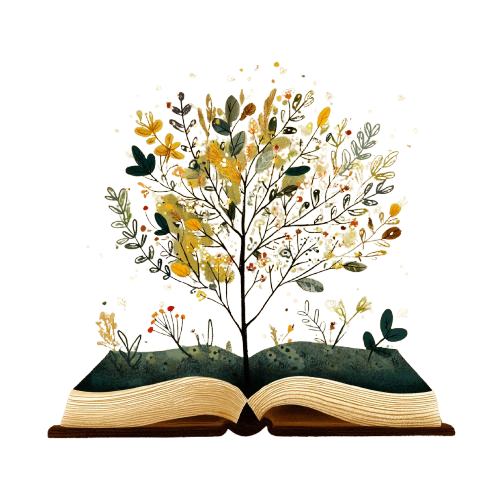 Book with tree illustration